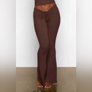 SKIMS Soft Lounge Ruched Pant Women 4X Plus Cocoa chocolate brown tie lounge